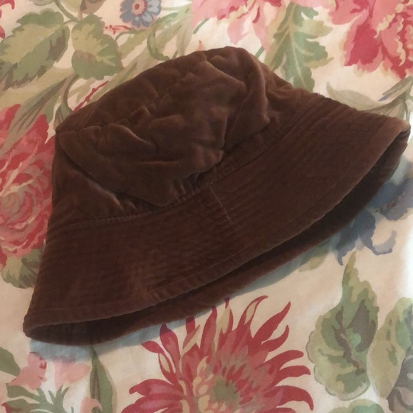 Vtg 60s Velvet Bucket Hat Size M/L Quilted Brown Velvet Fully Lined HONG KONG - Picture 7 of 14